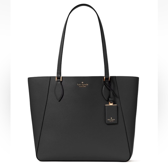 New Kate Spade Poppy Large Leather Tote Black - Picture 1 of 5
